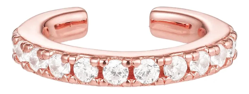 EAR CUFF EN ORO ROSADO BRILLANTE DE PLATA 925 - 1
