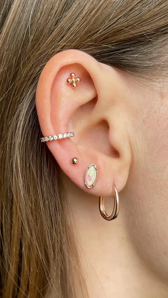 EAR CUFF EN ORO ROSADO BRILLANTE DE PLATA 925 - 3