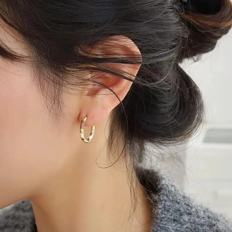 AROS ARGOLLAS BAÑADOS EN ORO 18KT MULTICOLOR TIPO CLIC - 2