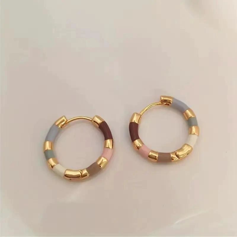 AROS ARGOLLAS BAÑADOS EN ORO 18KT MULTICOLOR TIPO CLIC - 3