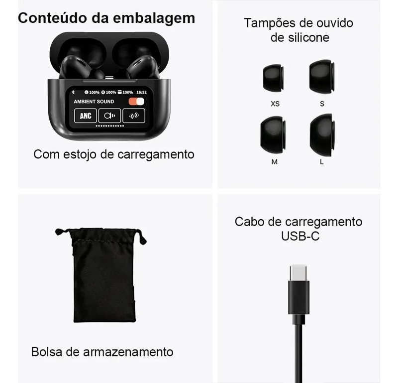 AUDIFONOS IN-EAR INALAMBRICOS CON BLUETOOTH 5.4 Y CANCELACION DE RUIDO - 4