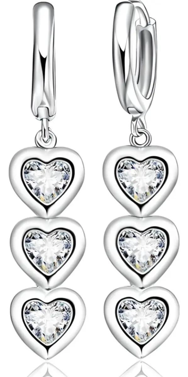 PENDIENTES DE PLATA 925 CON ZIRCONIA CUBICA PARA MUJER - 1