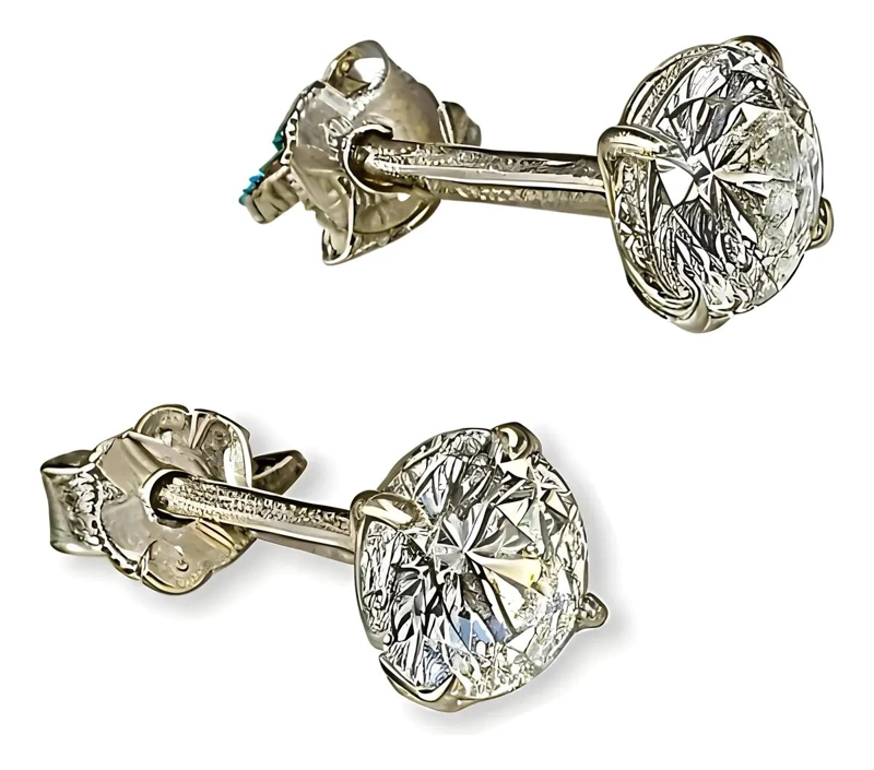 PENDIENTES DE PLATA CON ZIRCONIA 5MM ELEGANTES Y CLASICOS - 1