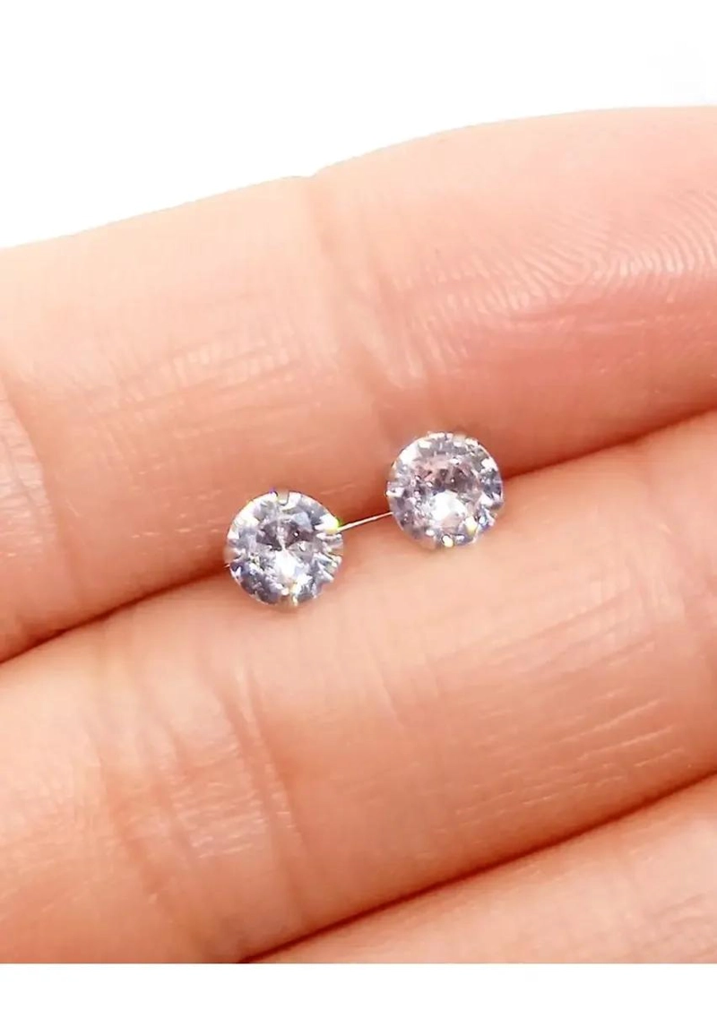 PENDIENTES DE PLATA CON ZIRCONIA 5MM ELEGANTES Y CLASICOS - 7