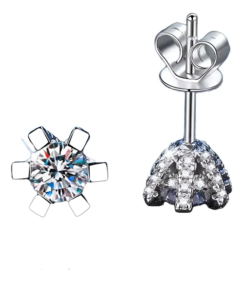 AROS DE MOISSANITA EN PLATA 925 CON BAÑO DE ORO DE 18 K - 2