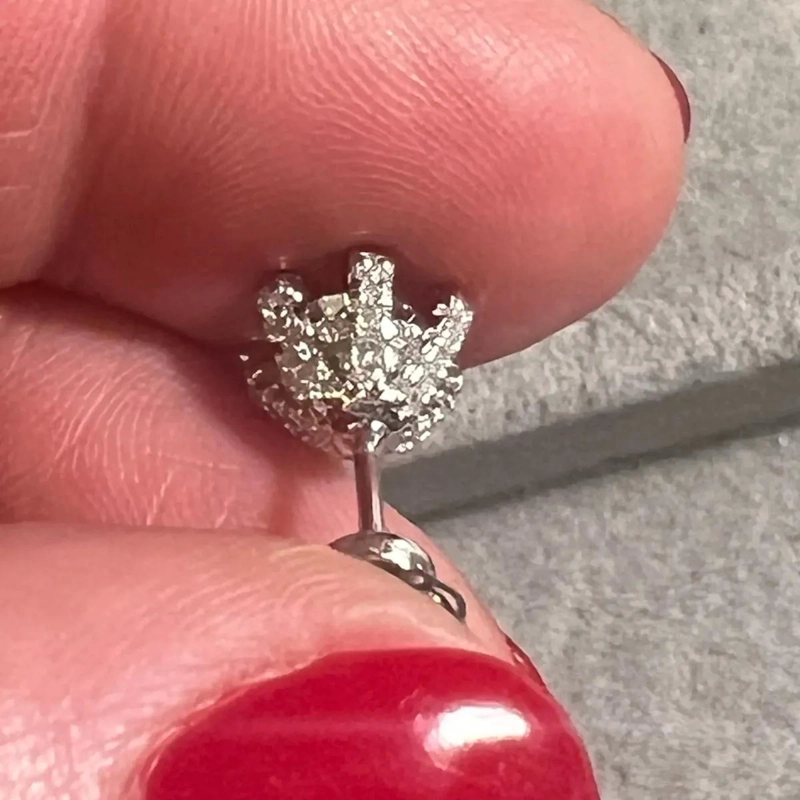 AROS DE MOISSANITA EN PLATA 925 CON BAÑO DE ORO DE 18 K - 4