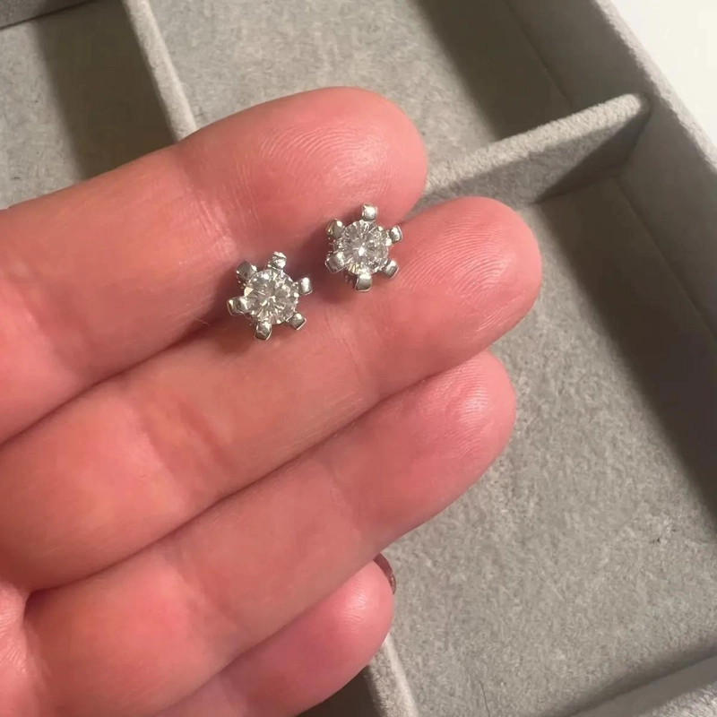 AROS DE MOISSANITA EN PLATA 925 CON BAÑO DE ORO DE 18 K - 5