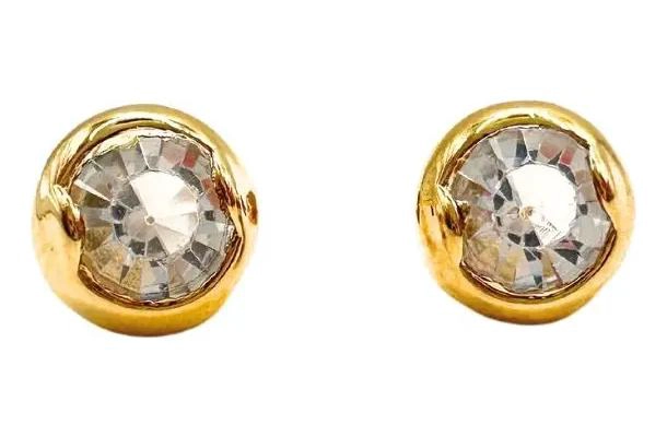 AROS ELEGANTES BAÑADOS EN ORO CON CIRCONES DE ALTA CALIDAD - 1