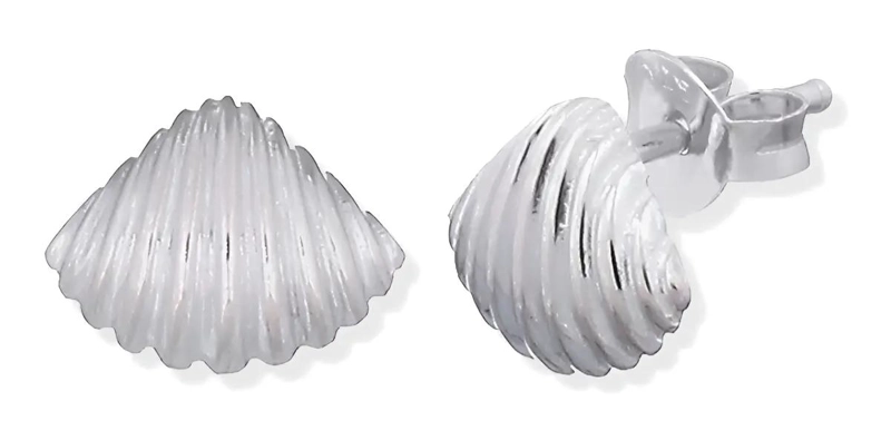 AROS DE PLATA LEY 925 CON DISEÑO DE CONCHITA MARINA - 1