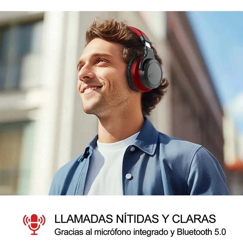 AURICULARES INALAMBRICOS BLUETOOTH CON CANCELACION DE RUIDO Y MICROFONO - 5