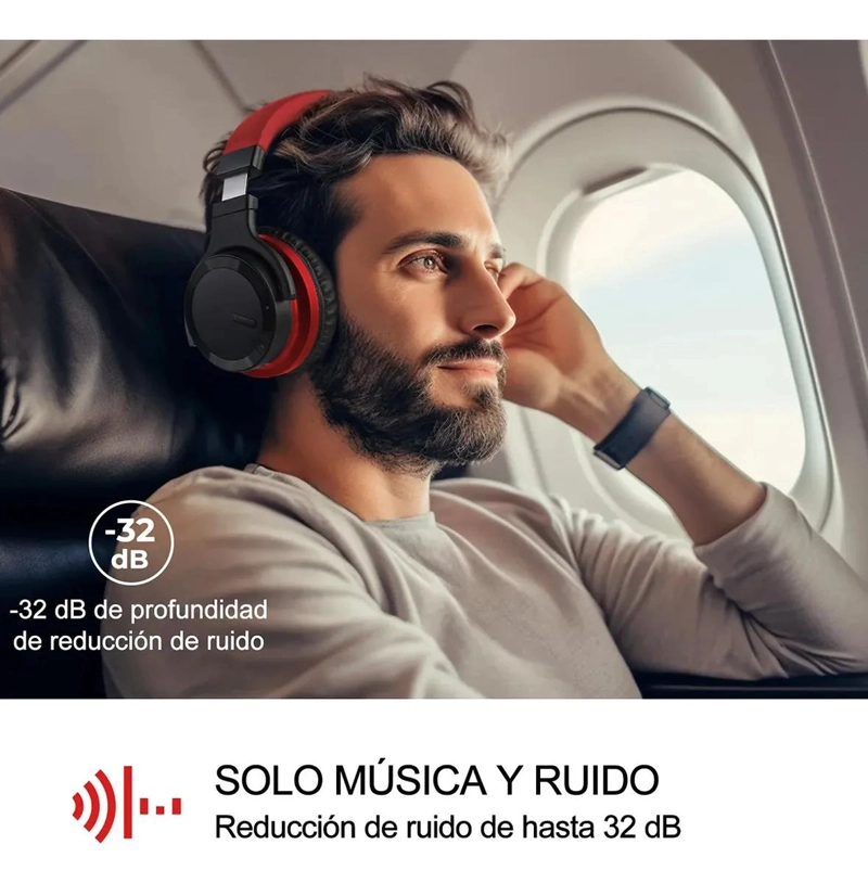 AURICULARES INALAMBRICOS BLUETOOTH CON CANCELACION DE RUIDO Y MICROFONO - 6