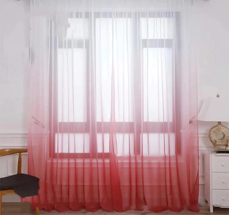 VISILLO DEGRADE  BURDEOS PARA DECORACION DE VENTANAS - 1