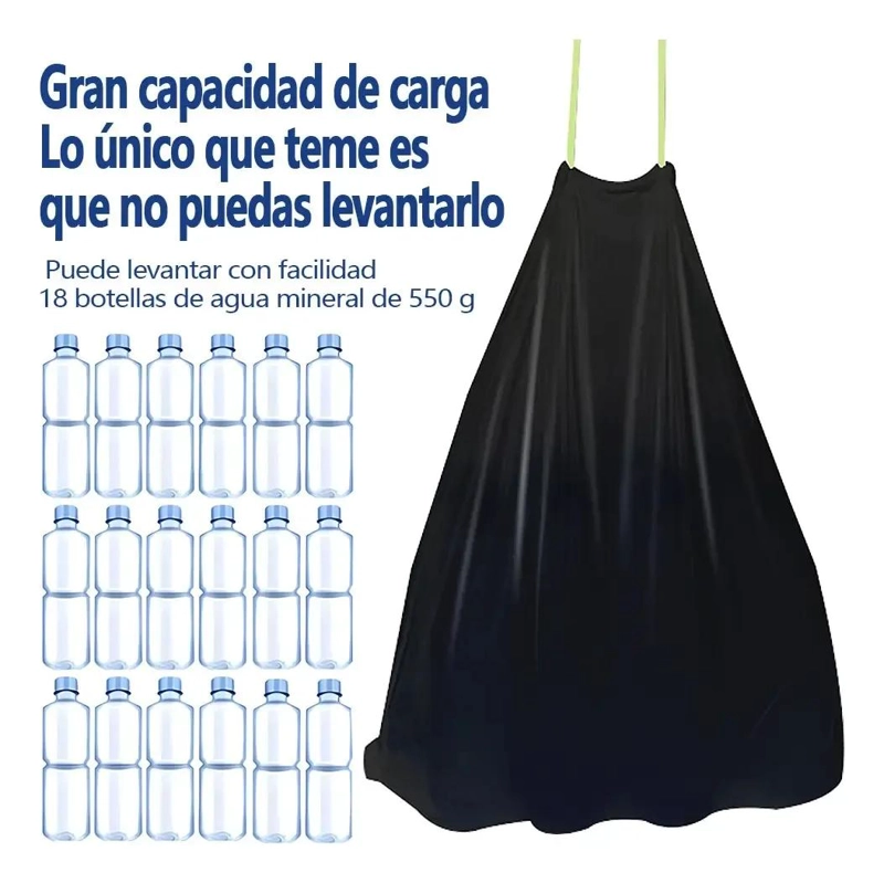 BOLSAS DE BASURA MEDIANAS ANTIGOTEO CON CORDON 70X90 CM - 5
