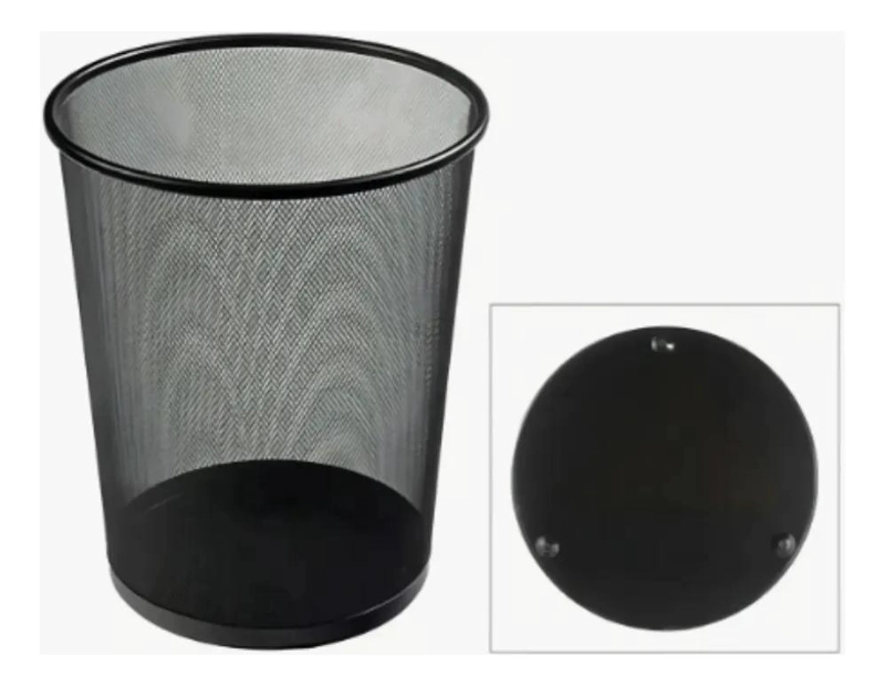 CESTO DE RESIDUOS METALICO REDONDO PARA OFICINA - 3
