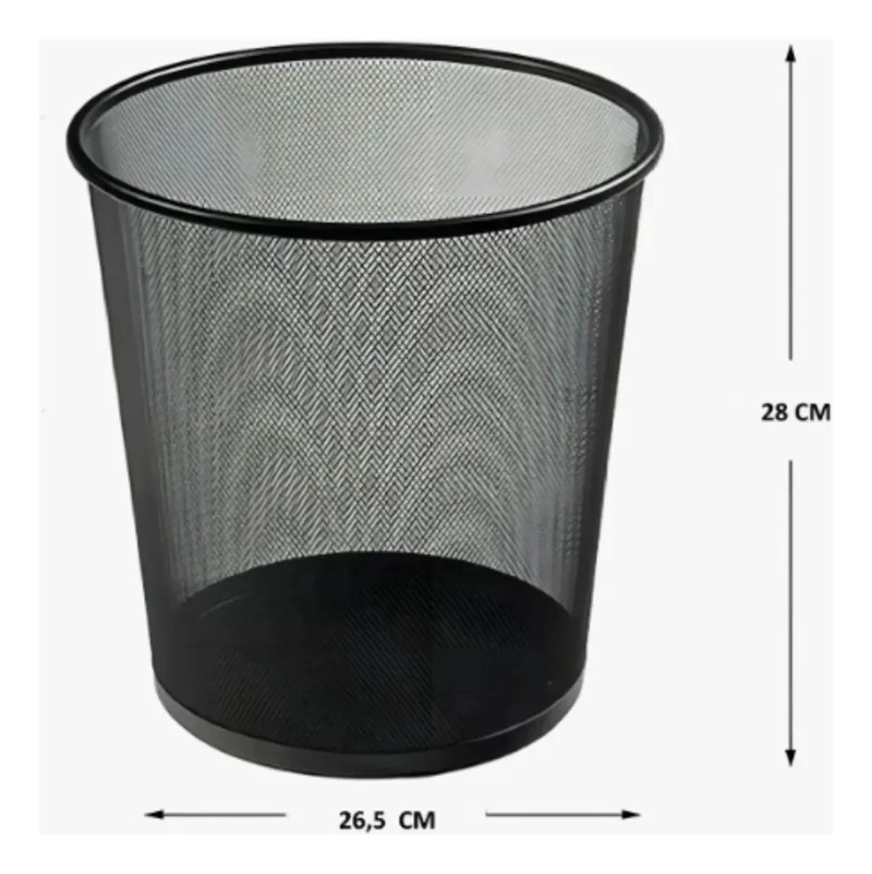CESTO DE RESIDUOS METALICO REDONDO PARA OFICINA - 5