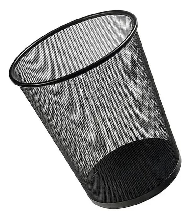 PAPELERA REJILLA METALICA NEGRA 8 LITROS PARA OFICINA - 1