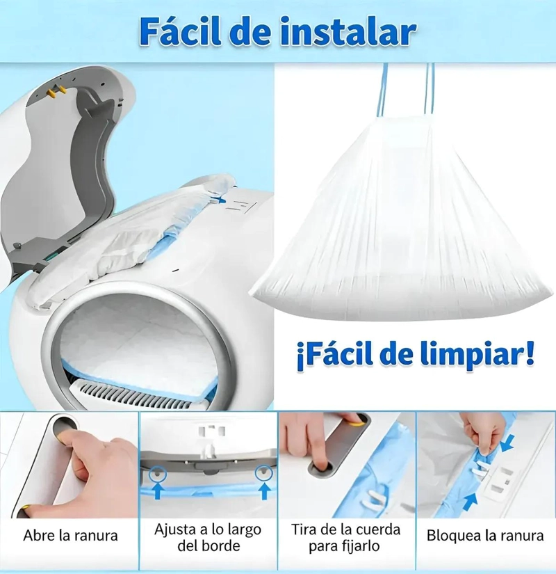ROLLOS DE BOLSAS DE BASURA EXTRA GRUESAS PARA COCINA Y HOGAR - 6