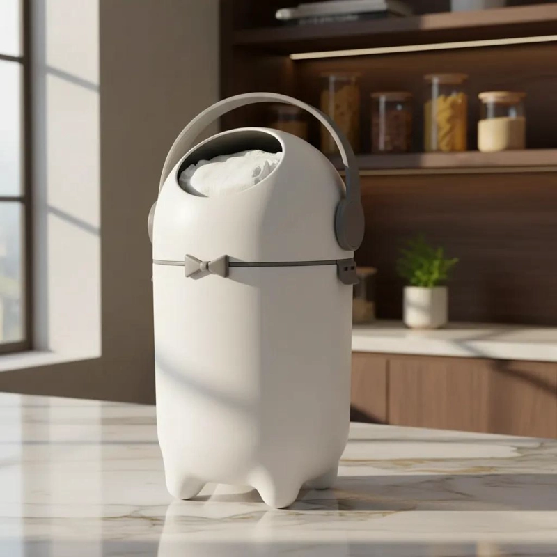 BASURERO HERME TICO PARA PAÑALES BLANCO 10L SIN REPUESTOS - 1