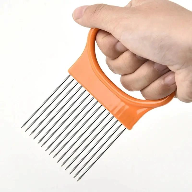 SUJETADOR DE ACERO INOXIDABLE PARA CORTAR FRUTAS Y VERDURAS - 3