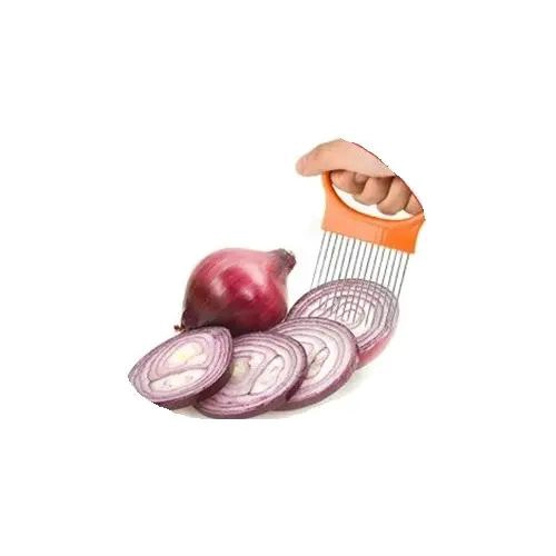 SUJETADOR DE ACERO INOXIDABLE PARA CORTAR FRUTAS Y VERDURAS - 4