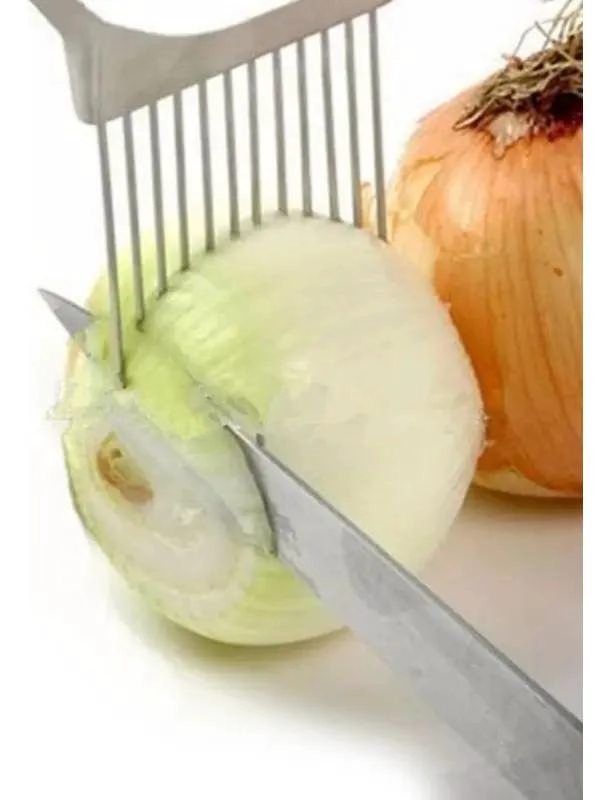SUJETADOR DE ACERO INOXIDABLE PARA CORTAR FRUTAS Y VERDURAS - 6
