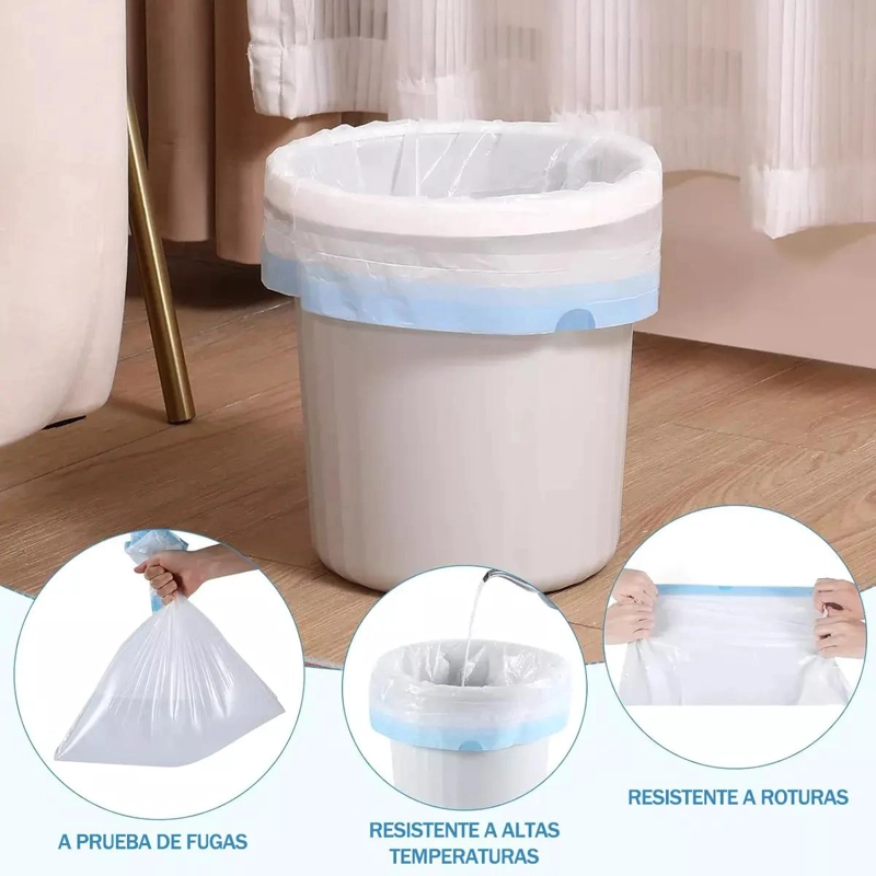 BOLSAS BIODEGRADABLES CON CORDON 50X55 CM PARA BASURA - 6