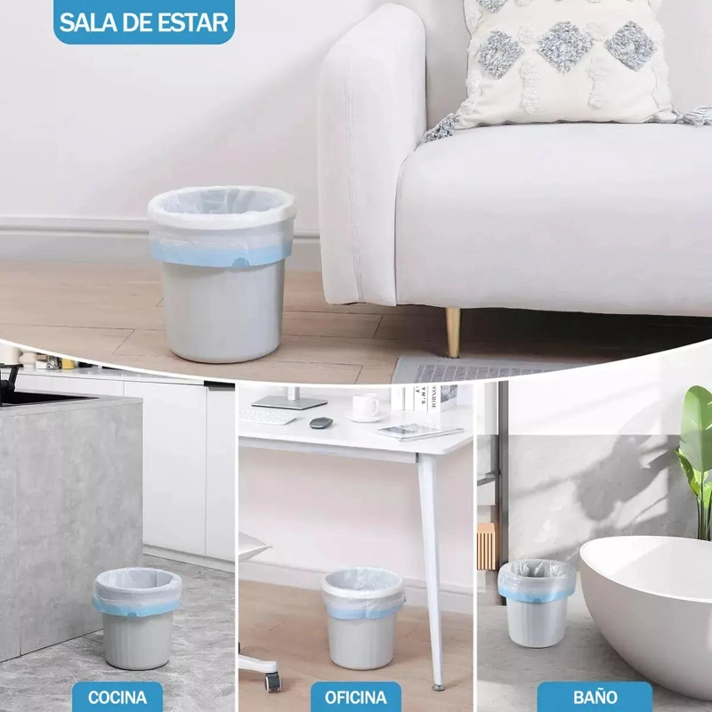 BOLSAS BIODEGRADABLES CON CORDON 50X55 CM PARA BASURA - 7