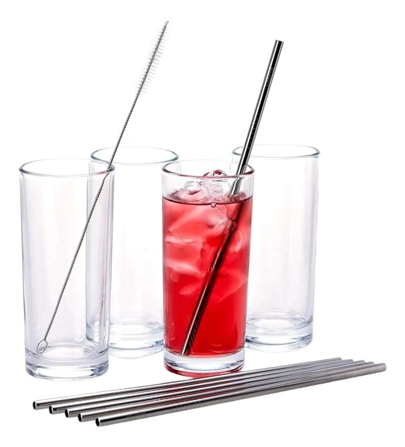 SET DE 20 PAJITAS DE ACERO INOXIDABLE CON 4 CEPILLOS - 1