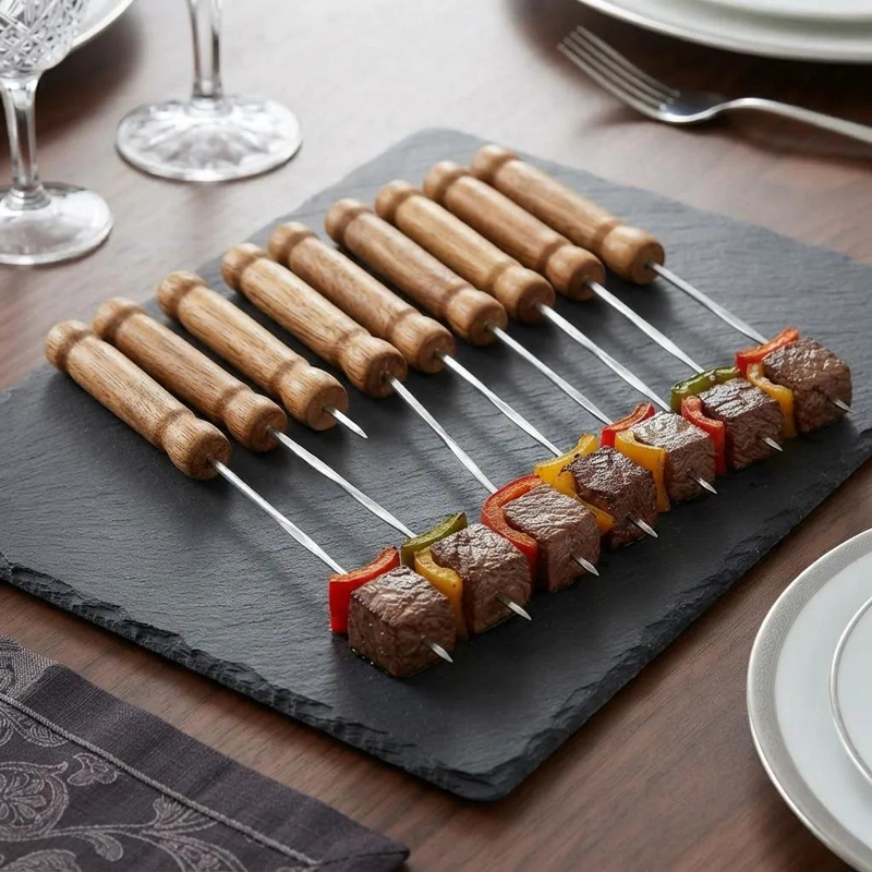 12 PINCHOS DE ACERO INOXIDABLE PARA BROCHETAS DE COCINA - 1