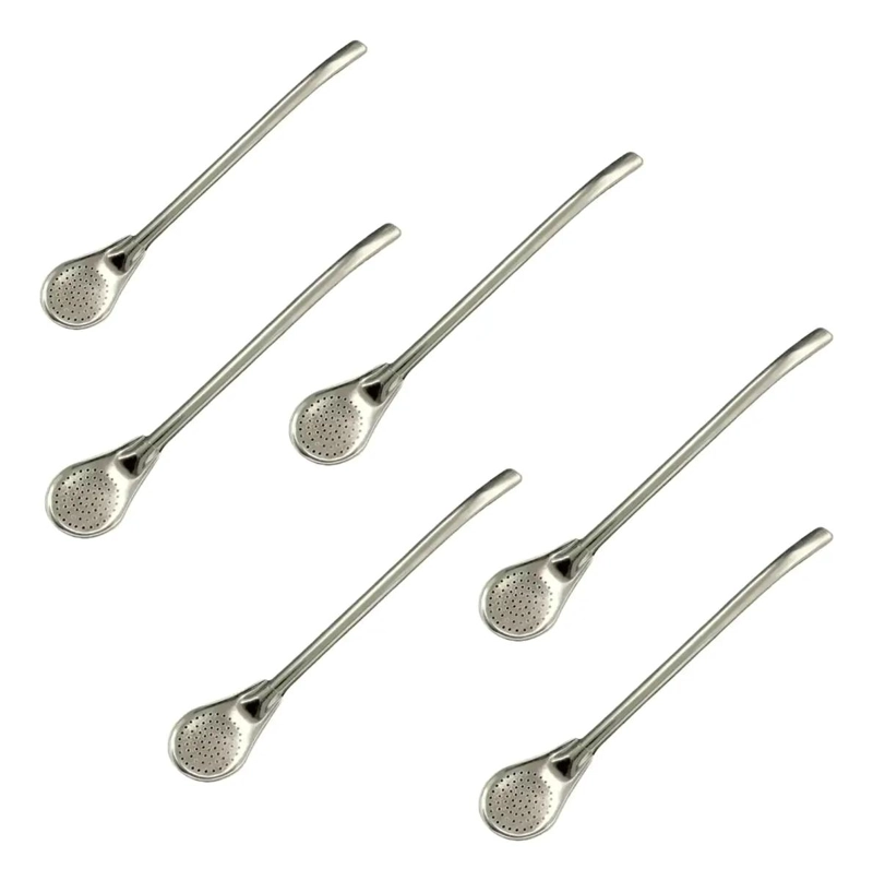 SET DE 6 BOMBILLAS REUTILIZABLES DE ACERO PARA MATE DE 19 CM - 1