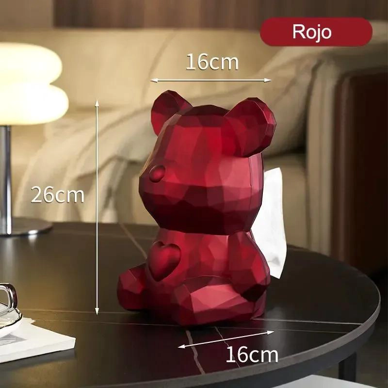 SERVILLETERO MODERNO DE OSO GEOME TRICO PARA MESA EN ROJO - 2