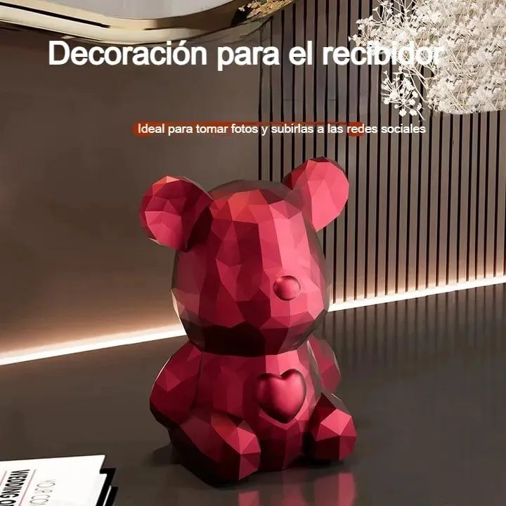 SERVILLETERO MODERNO DE OSO GEOME TRICO PARA MESA EN ROJO - 4