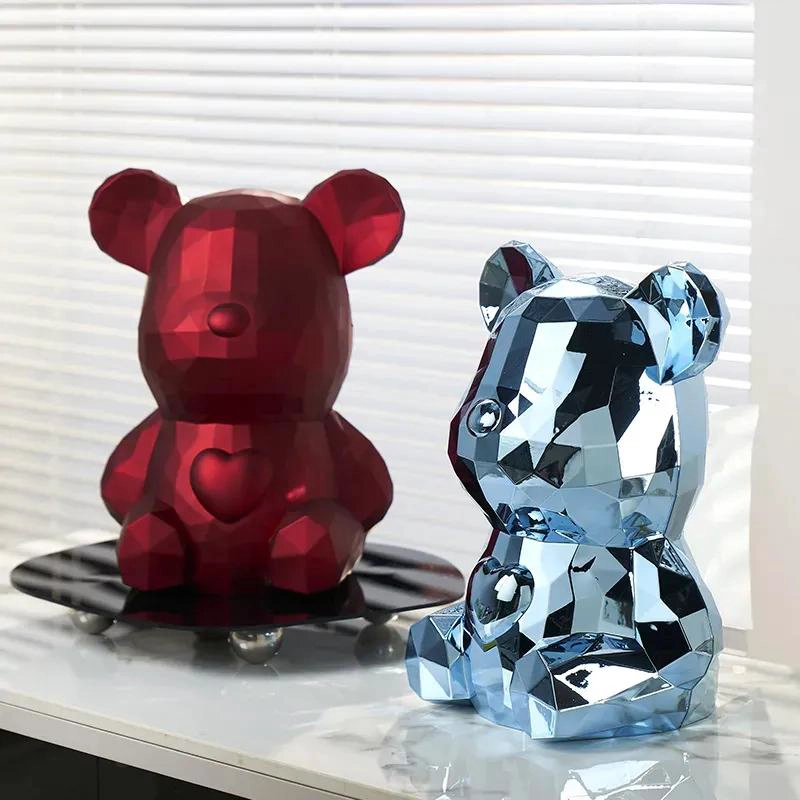 SERVILLETERO MODERNO DE OSO GEOME TRICO PARA MESA EN ROJO - 5