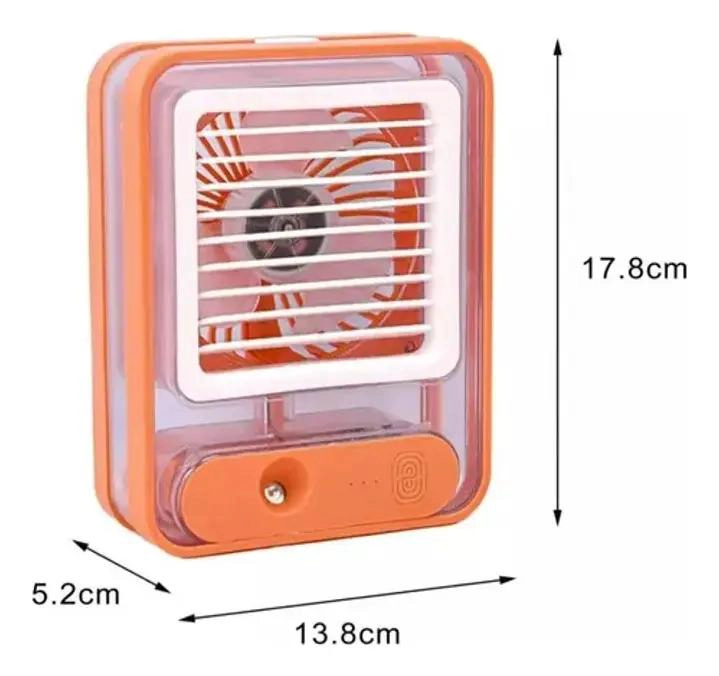 VENTILADOR PORTATIL CON HUMIDIFICADOR Y LUZ LED PARA ESCRITORIO - 2