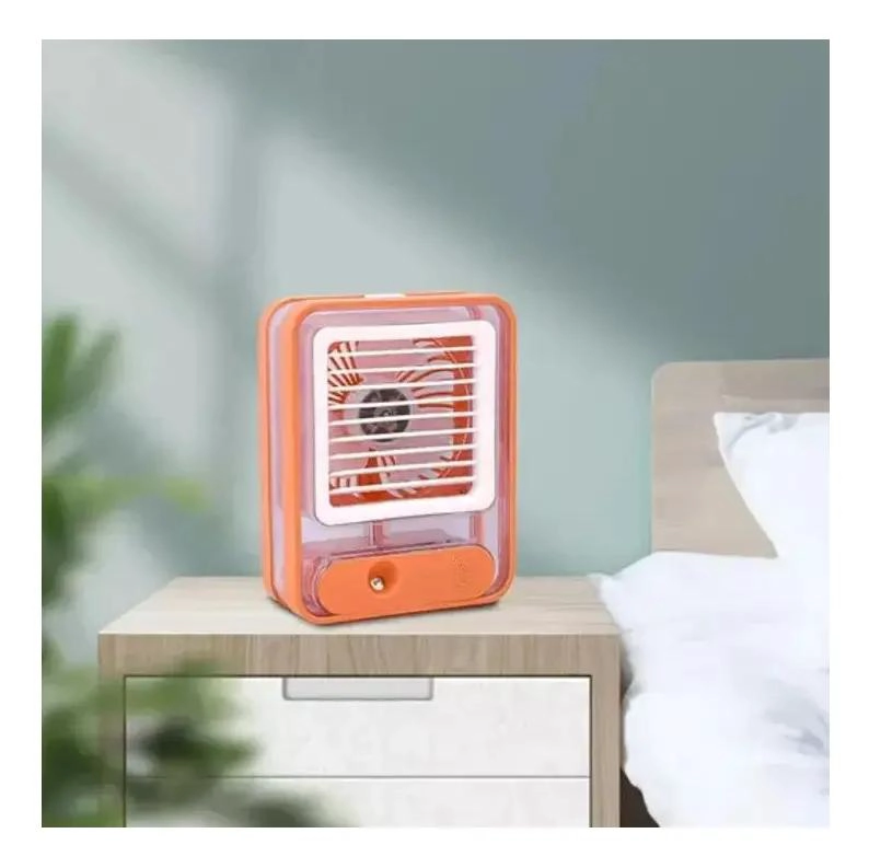 VENTILADOR PORTATIL CON HUMIDIFICADOR Y LUZ LED PARA ESCRITORIO - 7