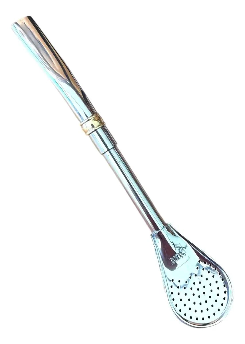 BOMBILLA DE ACERO INOXIDABLE PICO LORO CUCHARA ANCHA 17.5 CM - 1