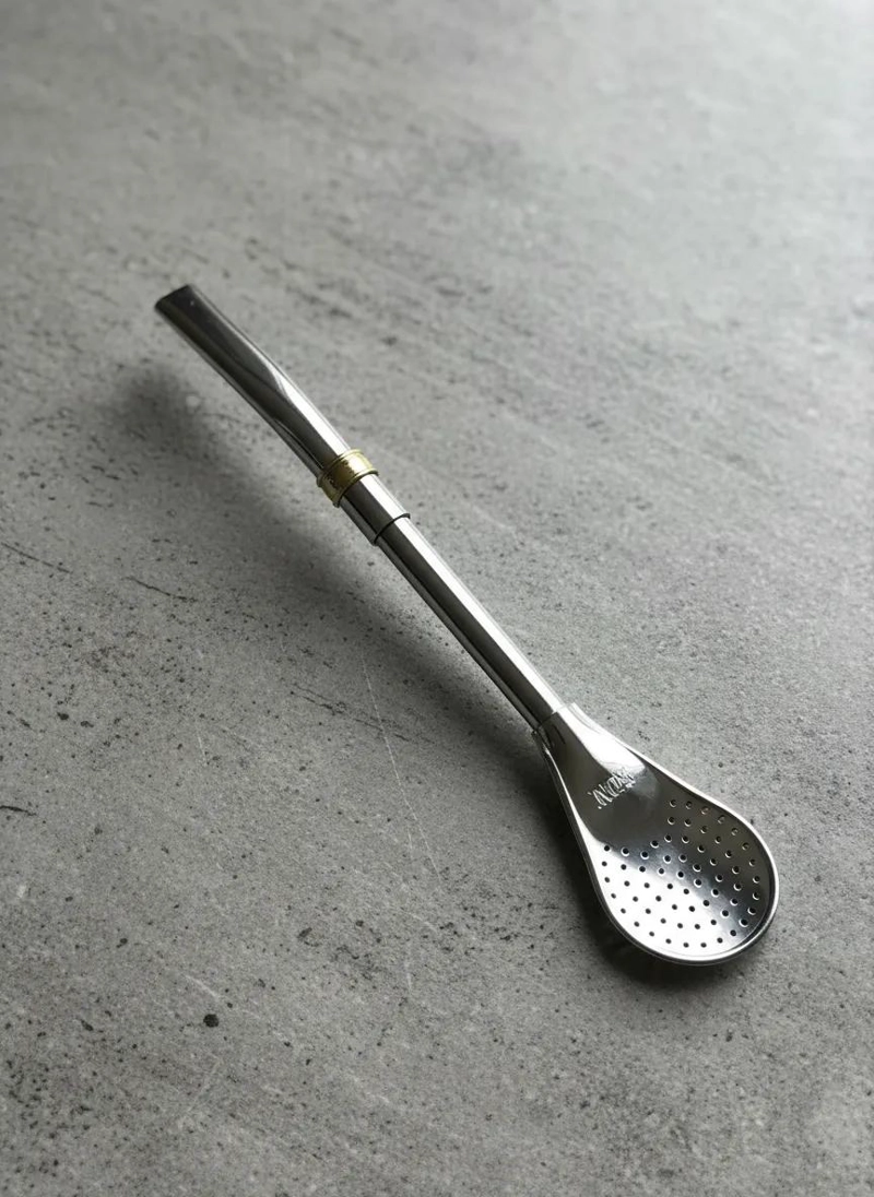 BOMBILLA DE ACERO INOXIDABLE PICO LORO CUCHARA ANCHA 17.5 CM - 2