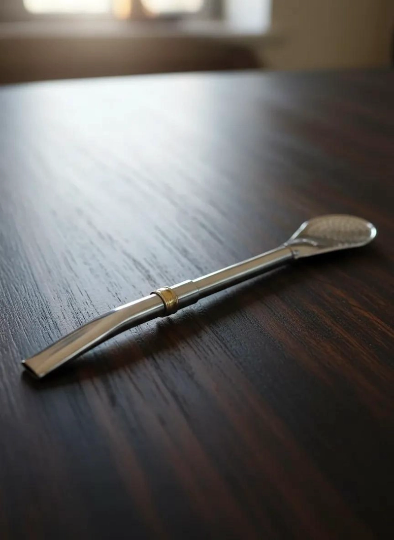 BOMBILLA DE ACERO INOXIDABLE PICO LORO CUCHARA ANCHA 17.5 CM - 3