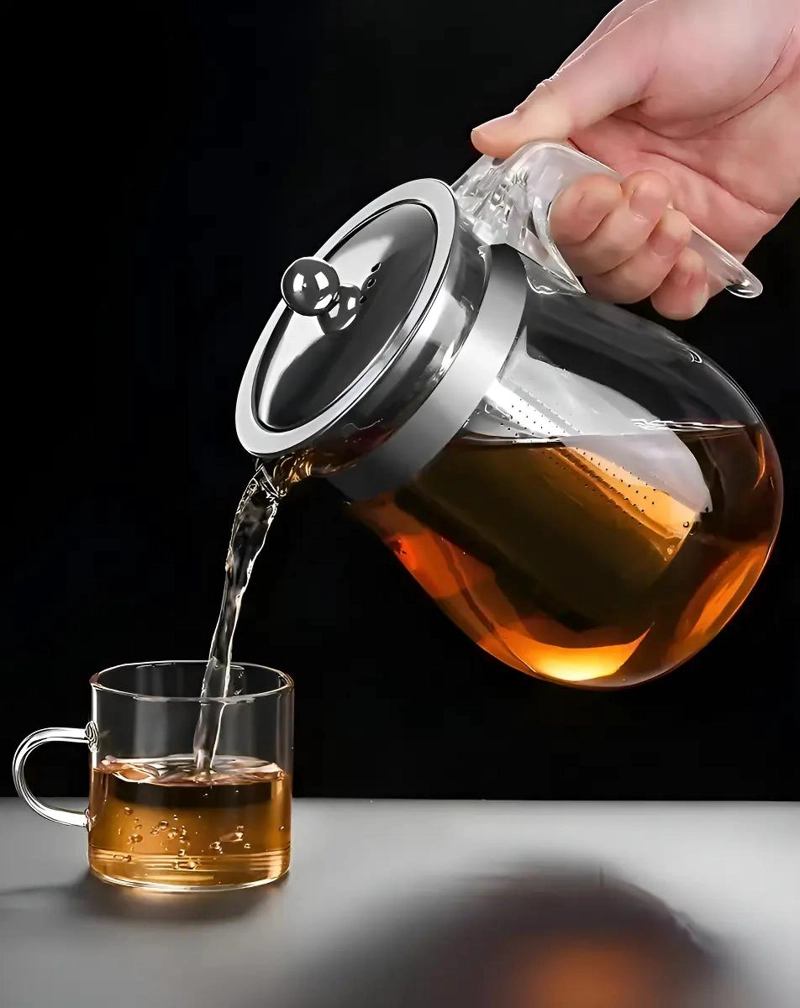 TETERA DE VIDRIO Y ACERO CON INFUSOR 750 ML - 6