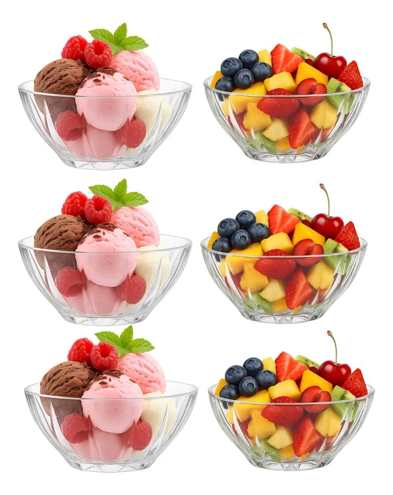 CONJUNTO DE ENSALADERA Y BOWLS DE VIDRIO TRANSPARENTE - 3