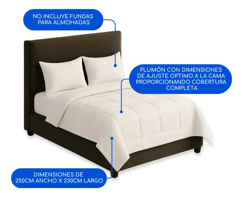 PLUMON ACOLCHADO KING 250X230 CM SUAVE Y LIGERO - 3