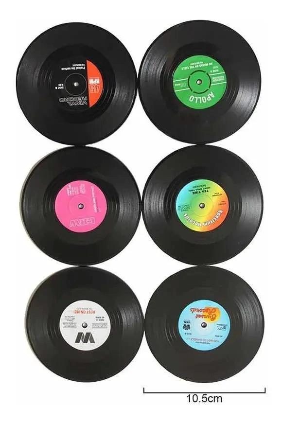 POSAVASOS DE VINILO CREATIVOS PARA BEBIDAS Y CAFE - 2