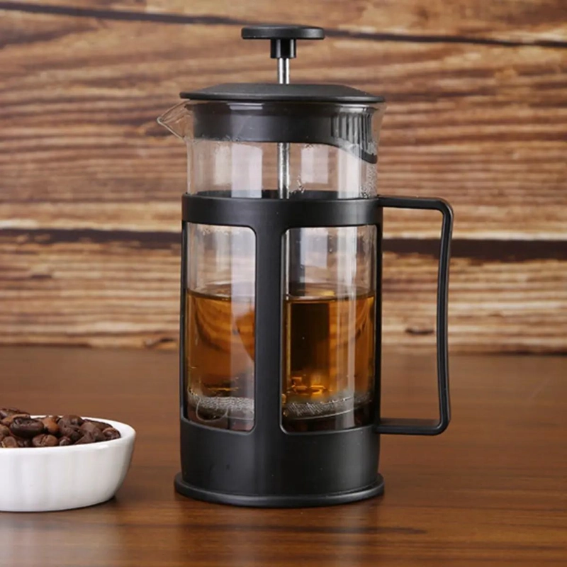 CAFETERA PRENSA FRANCESA DE VIDRIO Y ACERO INOXIDABLE - 4