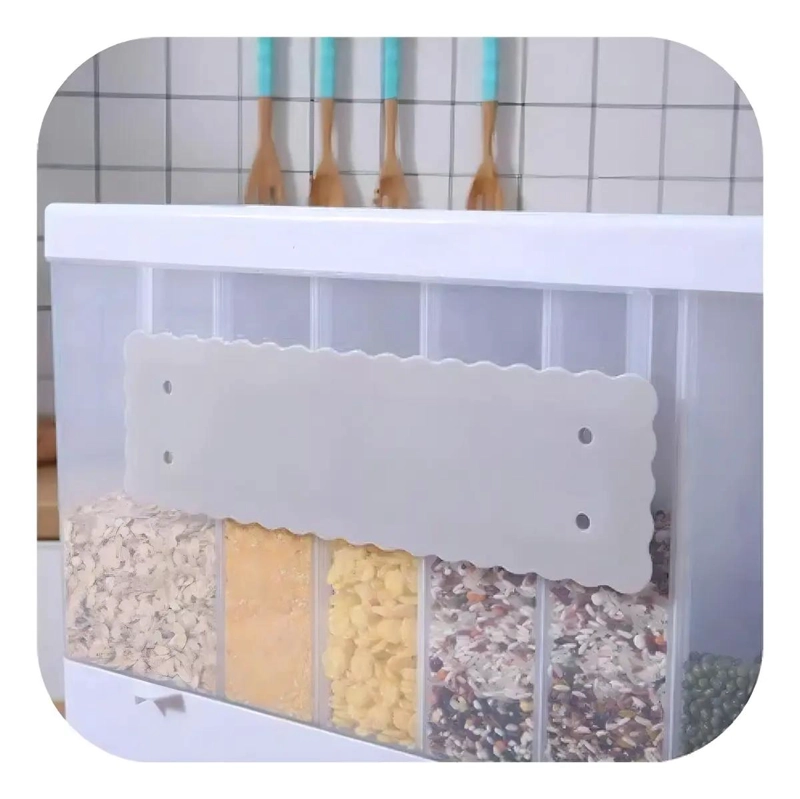 DISPENSADOR DE ALIMENTOS SECOS 6 COMPARTIMENTOS COLOR BLANCO - 2