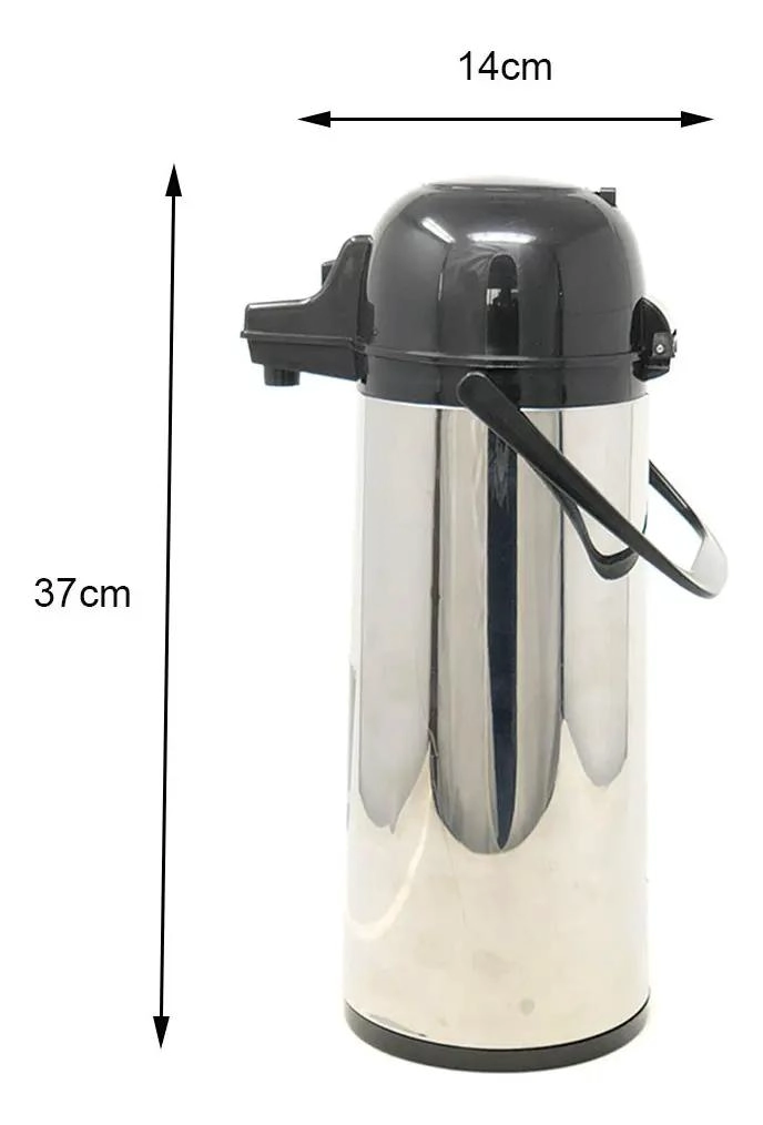 BOTELLA TE RMICA DE ACERO INOXIDABLE PARA CAFE  Y TE  1,9 L - 3