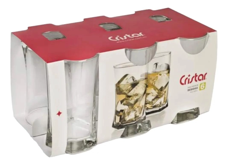 DISPLAY DE 6 VASOS VIVALDI 332CC CRISTAR COLOR TRANSPARENTE - 3