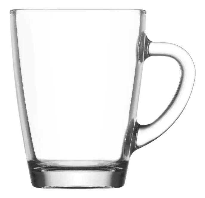 SET DE 6 TAZAS DE VIDRIO TRANSPARENTE PARA CAFE  Y TE  310ML - 5