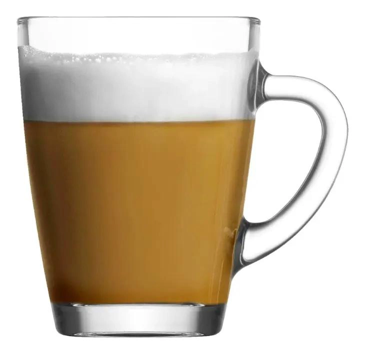 SET DE 6 TAZAS DE VIDRIO TRANSPARENTE PARA CAFE  Y TE  310ML - 6