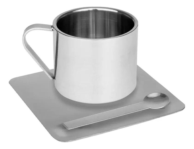 SET DE CAFE  ESPRESSO PLATEADO 180CC PARA REGALOS ESPECIALES - 1