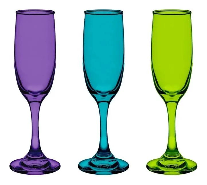 SET DE 6 COPAS DE CHAMPAN DE VIDRIO 183CC PARA CELEBRACIONES - 2
